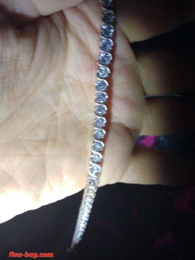 14 ck white gold 2.16 diamond tennis bracelet - Thumbnail 3