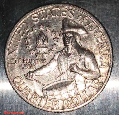 Transitional Bicentennial quarter dollar! 1776-1976/no mint - Thumbnail 6
