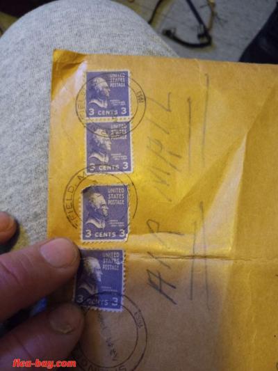 1938 Thomas Jefferson purple 3 cent stamps - San Francisco, California