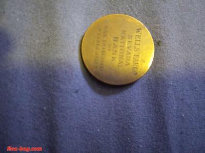 Rare-Antique Wells Fargo medal/coin & Jin stirrups pin - Thumbnail 6
