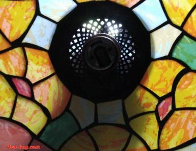 vintage stained glass 1860 to 1885 Tiffany company chandelie - Thumbnail 2