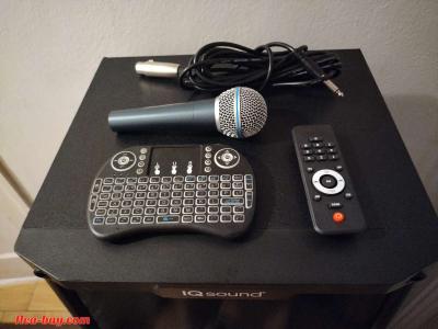 (DOLPHIN KARAOKE BLUETOOTH 2X10" WOOFER TOUCH SCREEN SPEAKER - Thumbnail 2