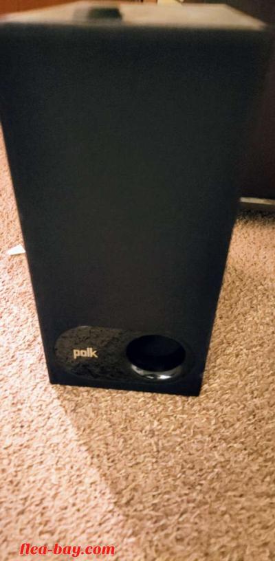 75in tv with entertainment center and soundbar with subwoofe - Thumbnail 3