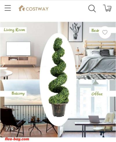 4ft   Artificial boxwood spiral tree faux tree w/realistic