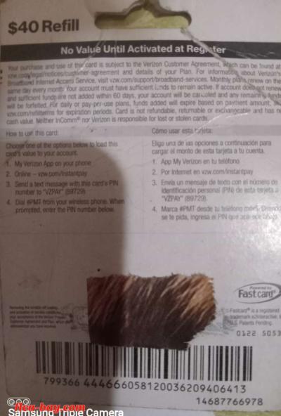 Verizon Refill Card