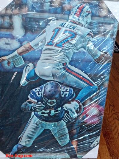 Josh Allen sign autographed picture 24 x 36 plastic cover - Thumbnail 4