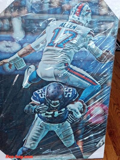 Josh Allen sign autographed picture 24 x 36 plastic cover - Thumbnail 3