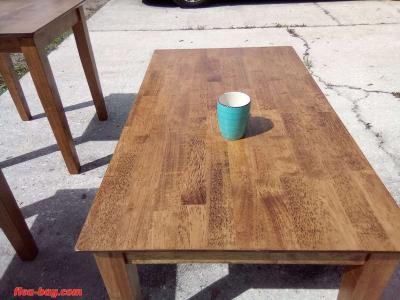 three piece solid hardwood coffee table set - Thumbnail 2
