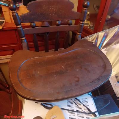 Ethan Allen Vintage Wooden Highchair - Thumbnail 2