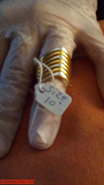 Silver and Gold Finger Ring. Size 10. Women's ring. - Thumbnail 2