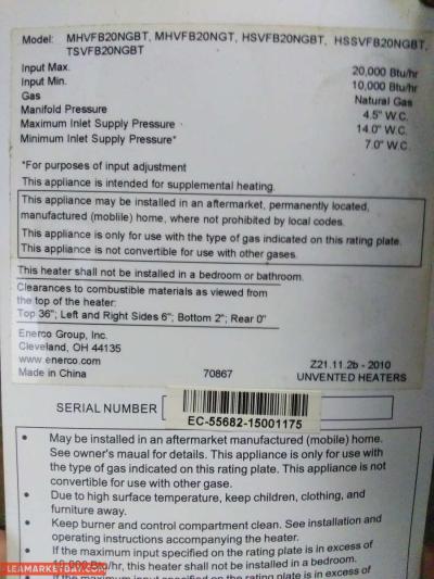 indoor gas heater floor model - Thumbnail 2