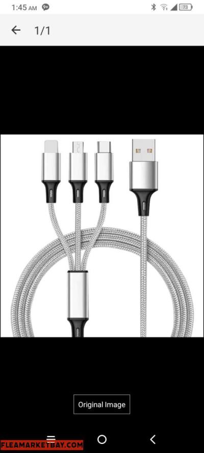 3in1 nylon tangle free USB charging cable - Thumbnail 2