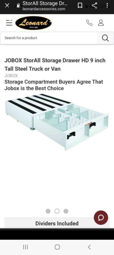 Steel Jobox storall drawer HD 9 inch tall for truck or van - York, Pennsylvania