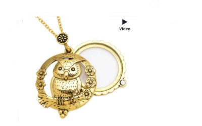 Adorable Owl magnifying glass necklace, 30" - Thumbnail 3