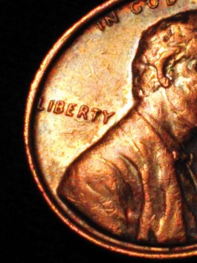 1972 S PENNY W/Rainbow tone and slight doubling. - Thumbnail 6