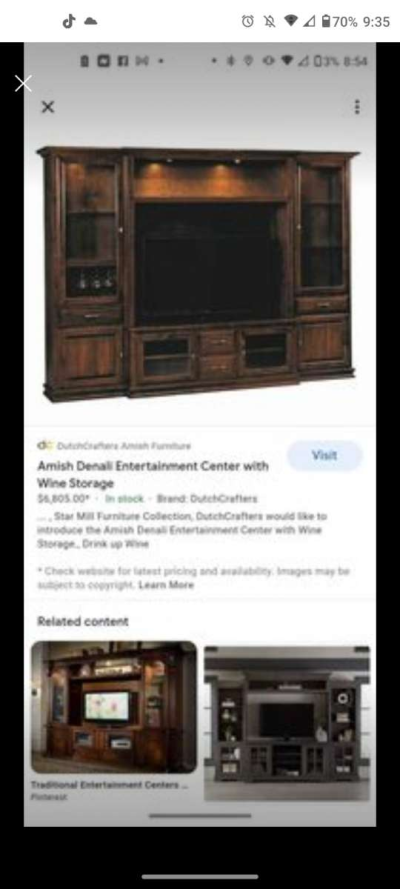 gorgeous Amish entertainment center - Thumbnail 3