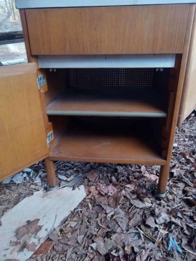 vintage nightstand with marble top - Thumbnail 3