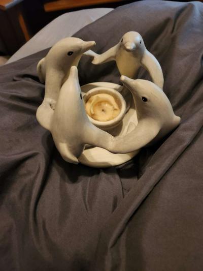 dolphin tealight holder hand crafted