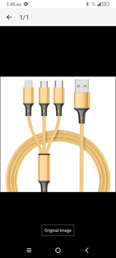 3in1 nylon tangle free USB charging cable - Thumbnail 3