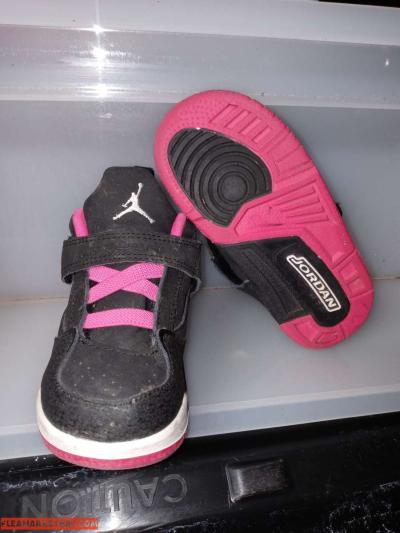 Toddler Size 4C Pink/Black Nike Jordan Shoes - Thumbnail 4