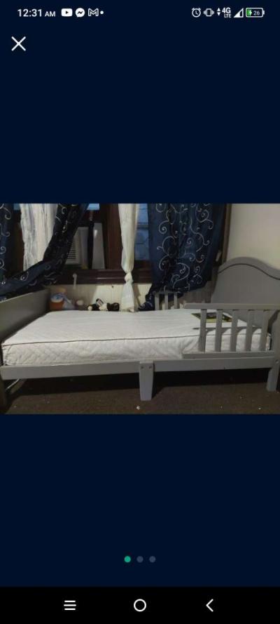 toddler bed frame with mattress. - Thumbnail 3