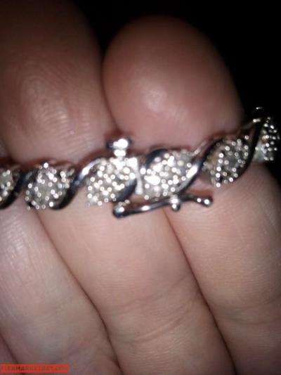 925 Sterling Silver Diamond Bracelet - Thumbnail 2