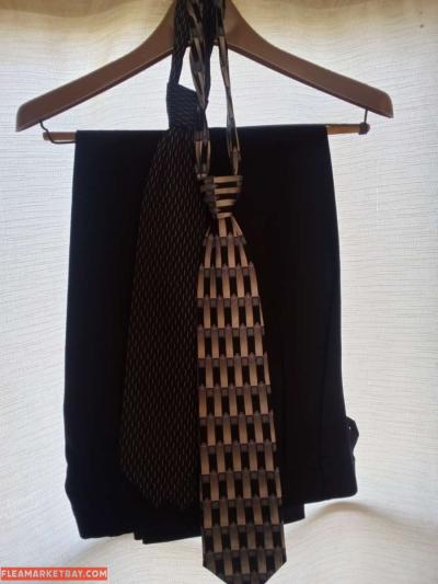 Navy Blue Suit large coat 30 pants - Thumbnail 2