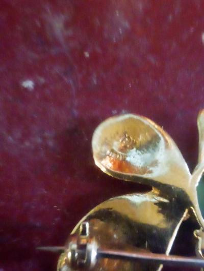 vintage 1960s 18k gold pearl butterfly brooch - Thumbnail 3
