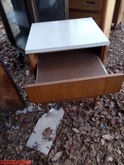vintage nightstand with marble top - Thumbnail 2