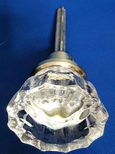 1 Antique Vintage Crystal Clear Glass Door Knobs 12 Points C - Thumbnail 1