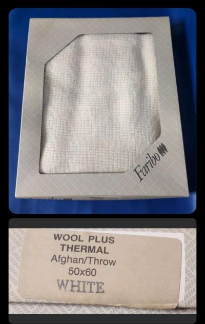 Faribo Wool Blend 50x60 Throw New in Box Vintage - Thumbnail 1