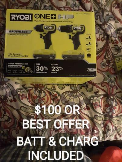 RYOBI IMPACT AND DRIVER DRILL SET