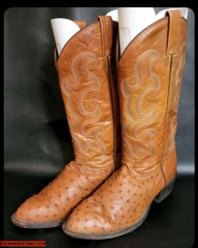 Tony Lama Full Quill Ostrich Mens Boot Made in USA size 95EE - Thumbnail 2