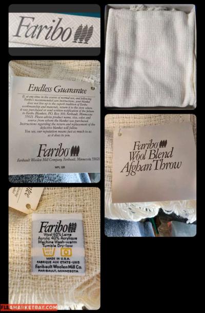 Faribo Wool Blend 50x60 Throw New in Box Vintage - Thumbnail 2