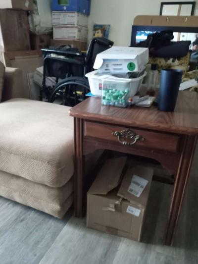 sofa with ottoman and two end tables - Thumbnail 4