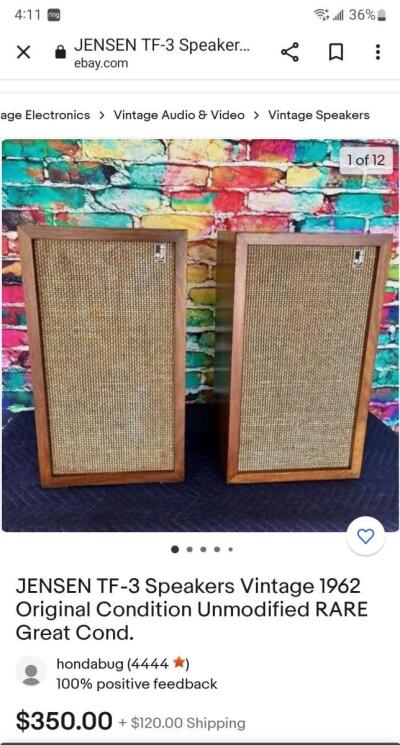 vintage Jensen speakers and are in excellent condition - Thumbnail 4