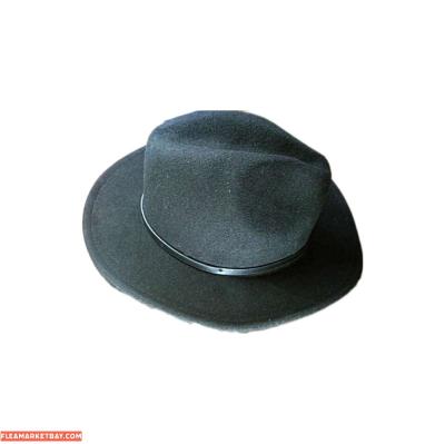 Unisex Black Fedora Hat - Thumbnail 2