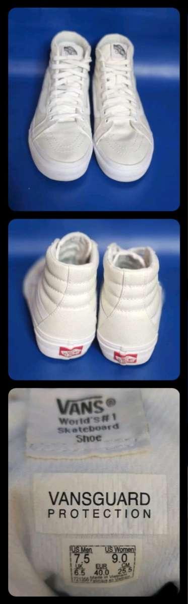 Vans Sk8Hi Sneakers True White Canvas Skateboarding HighTop - Thumbnail 3