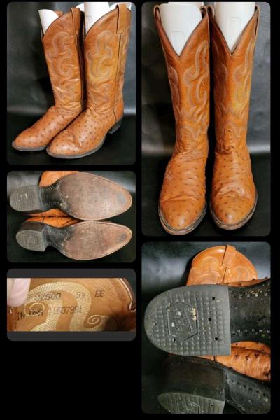 Tony Lama Full Quill Ostrich Mens Boot Made in USA size 95EE - Thumbnail 3