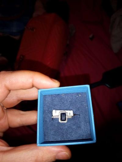 black topaz with diamond band