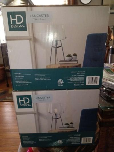 New Set Glass  Chrome Table Lamps - Thumbnail 3