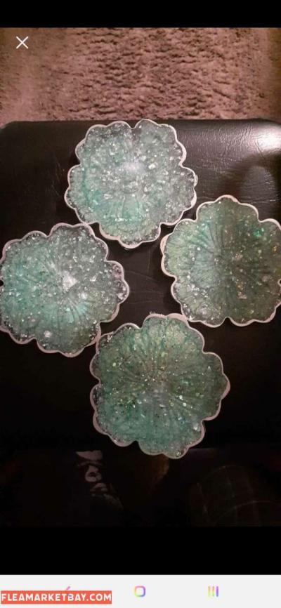 custom flower resin coaster sets - Thumbnail 2