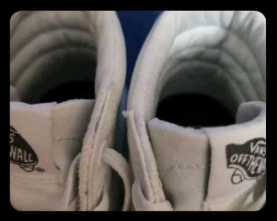 Vans Sk8Hi Sneakers True White Canvas Skateboarding HighTop - Thumbnail 4