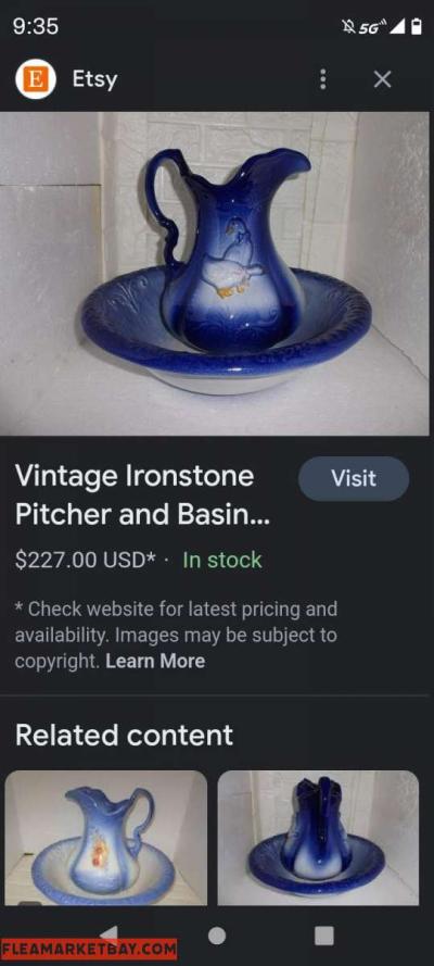 Vintage Water Pitcher and Basin - Thumbnail 2