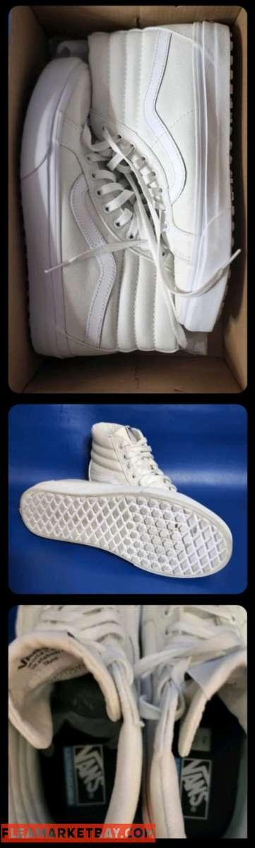 Vans Sk8Hi Sneakers True White Canvas Skateboarding HighTop - Thumbnail 2