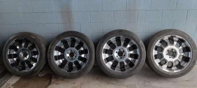 six lug 22 inch chromolly wheels and tires