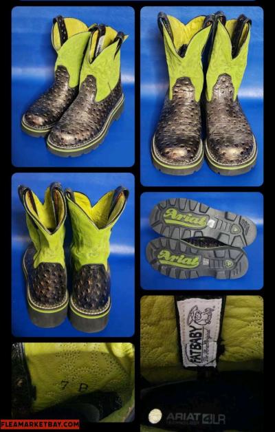 Lime Green Fatbaby Boots Ariats Ladies size 7b New no box - Thumbnail 2