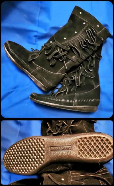 Suede Knee High Moccasin Boots size 6 - Thumbnail 1