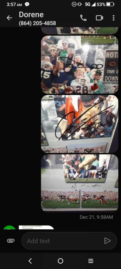 photo of 1988 Notre Dame versus Miami with autographs - Thumbnail 3