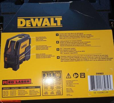 DeWalt DW0822 LEVEL CROSSLINE PLUMB LASER - Thumbnail 2